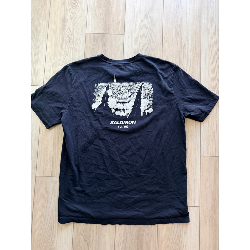 Salomon Annette T-Shirt Mens XL Black Paris Eiffel Tower Short Sleeve Tee
